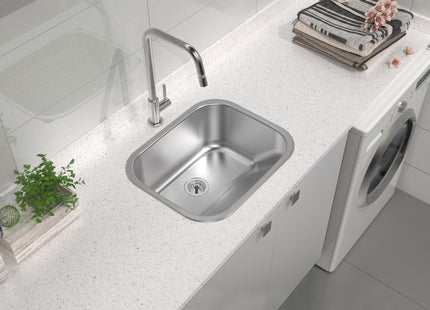 Lavadero Tramontina de empotrar en acero inoxidable cepillado 34 L 50x40 cm