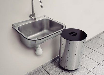 Lavadero de pared 34 L en acero inoxidable cepillado 50x40 cm