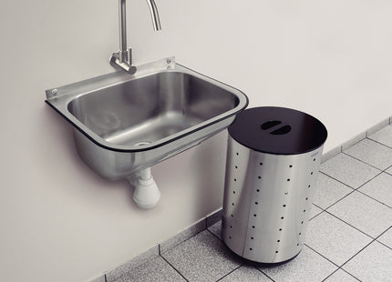Lavadero de pared 34 L en acero inoxidable cepillado 50x40 cm