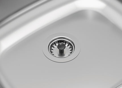 Válvula Tramontina 3 1/2"  sin Escape de Acero Inoxidable 430 Pulido y Polipropileno para Fregaderos Cubetas y Lavaderos
