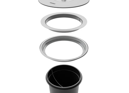 Basurero de empotrar Tramontina de acero inoxidable con balde plástico de 8 l