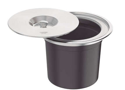 Basurero de empotrar Tramontina de acero inoxidable con balde plástico de 8 l