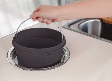 Basurero de empotrar Tramontina de acero inoxidable con balde plástico de 5 l