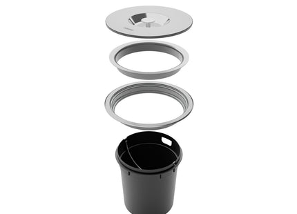 Basurero de empotrar Tramontina de acero inoxidable con balde plástico de 5 l