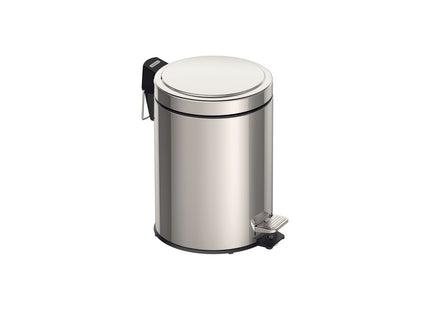 Basurero de acero inoxidable con Pedal Brasil 5 L Tramontina con acabado pulido y cubo plastico interno