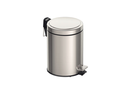 Basurero de acero inoxidable con Pedal Brasil 5 L Tramontina con acabado pulido y cubo plastico interno