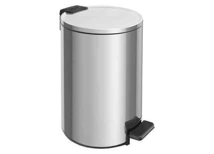 Basurero Loop de acero inoxidable con pedal Tramontina con terminación pulido y balde interno removible de 12 l.