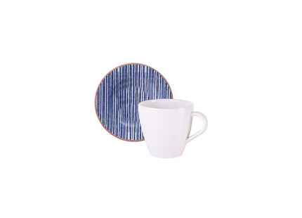 Juego Taza y Platillo de Cappuccino Tramontina Abstratta en Porcelana Decorada 200 ml 2 Piezas
