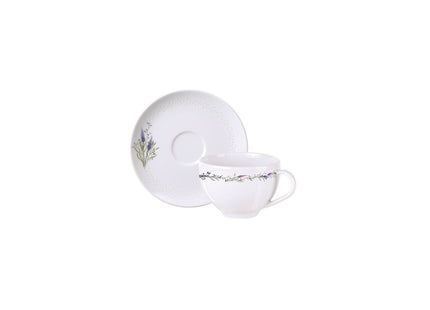 Juego Taza y Platillo de Té Tramontina Lilla en Porcelana Decorada 250 ml 2 Piezas