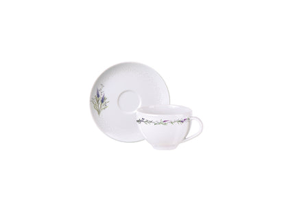 Juego Taza y Platillo de Té Tramontina Lilla en Porcelana Decorada 250 ml 2 Piezas
