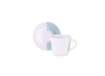 Juego Taza y Platillo de Té Tramontina Aquarius en Porcelana Decorada, 185 ml
