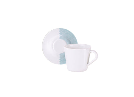 Juego Taza y Platillo de Té Tramontina Aquarius en Porcelana Decorada, 185 ml