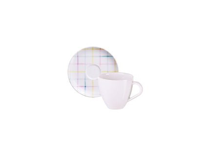 Juego Taza y Platillo Expresso Tramontina Sweet Color en Porcelana 95 ml