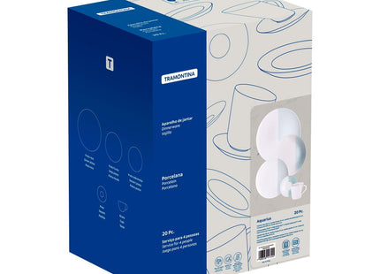 Vajilla Tramontina Aquarius en Porcelana Decorada 20 Piezas