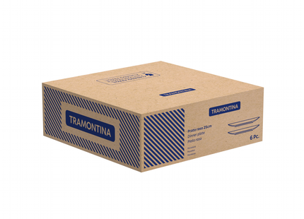 Kit Plato Raso Tramontina Leonora en Porcelana 25 cm 06 Piezas