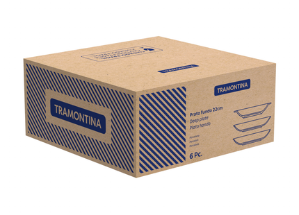 Kit Plato Hondo Tramontina Leonora en Porcelana 21 cm 6 Piezas
