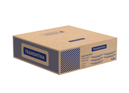 Kit Plato Raso Tramontina Oliva en Porcelana Decorada 28 cm 06 Piezas