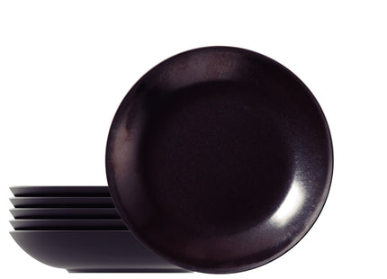 Kit Plato Hondo Tramontina Hematita en Porcelana Decorada 22 cm 06 Piezas
