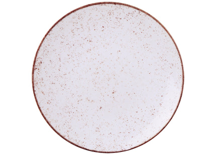 Plato Raso Tramontina Rústico Marrón en Porcelana Decorada 25 cm