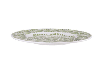 Plato Raso Tramontina Ixchel Verde en Porcelana Decorada 28 cm