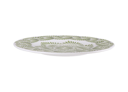 Plato Raso Tramontina Ixchel Verde en Porcelana Decorada 28 cm