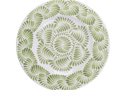 Plato Raso Tramontina Ixchel Verde en Porcelana Decorada 28 cm