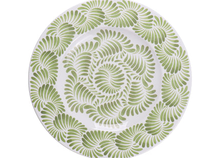 Plato Raso Tramontina Ixchel Verde en Porcelana Decorada 28 cm